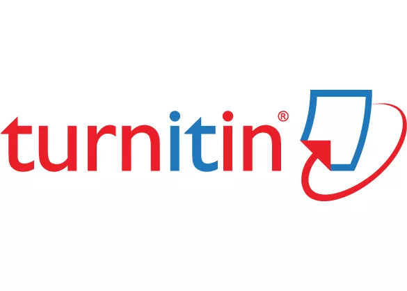 turnitin written in red and blue, with drawn image of a paper and arrow